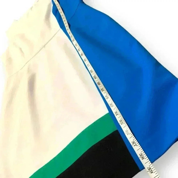 Calvin Klein Colorblock Size 8 Knee Length Black Leather Belted Casual Dress - Picture 9 of 16